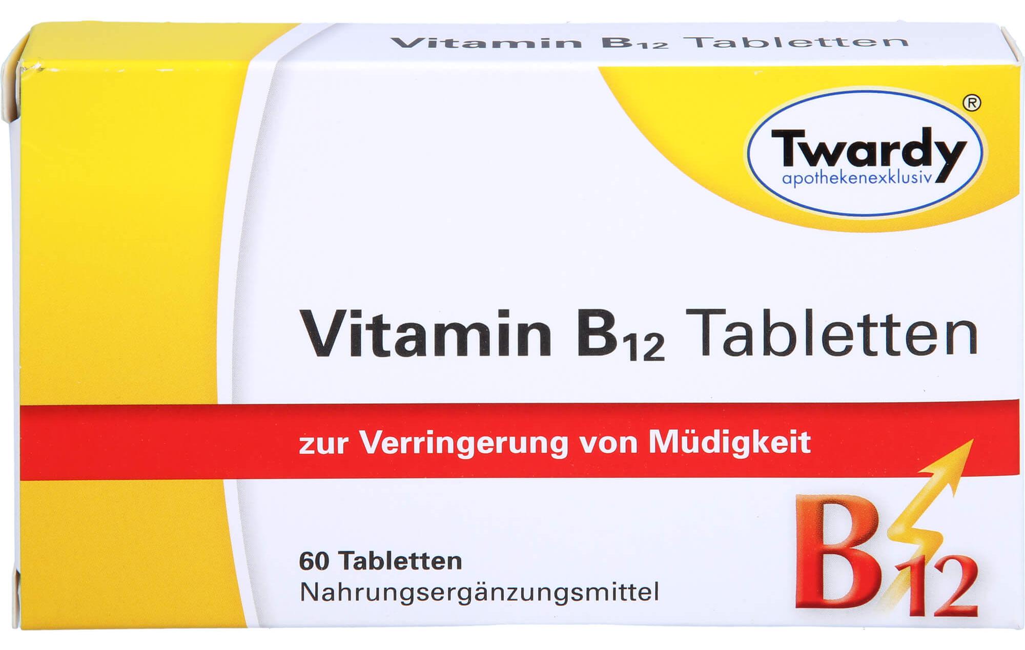Astrid Twardy GmbH Twardy Vitamin B12 Tabletten zur Verringerung von Müdigkeit, 60 St. Tabletten 11886001