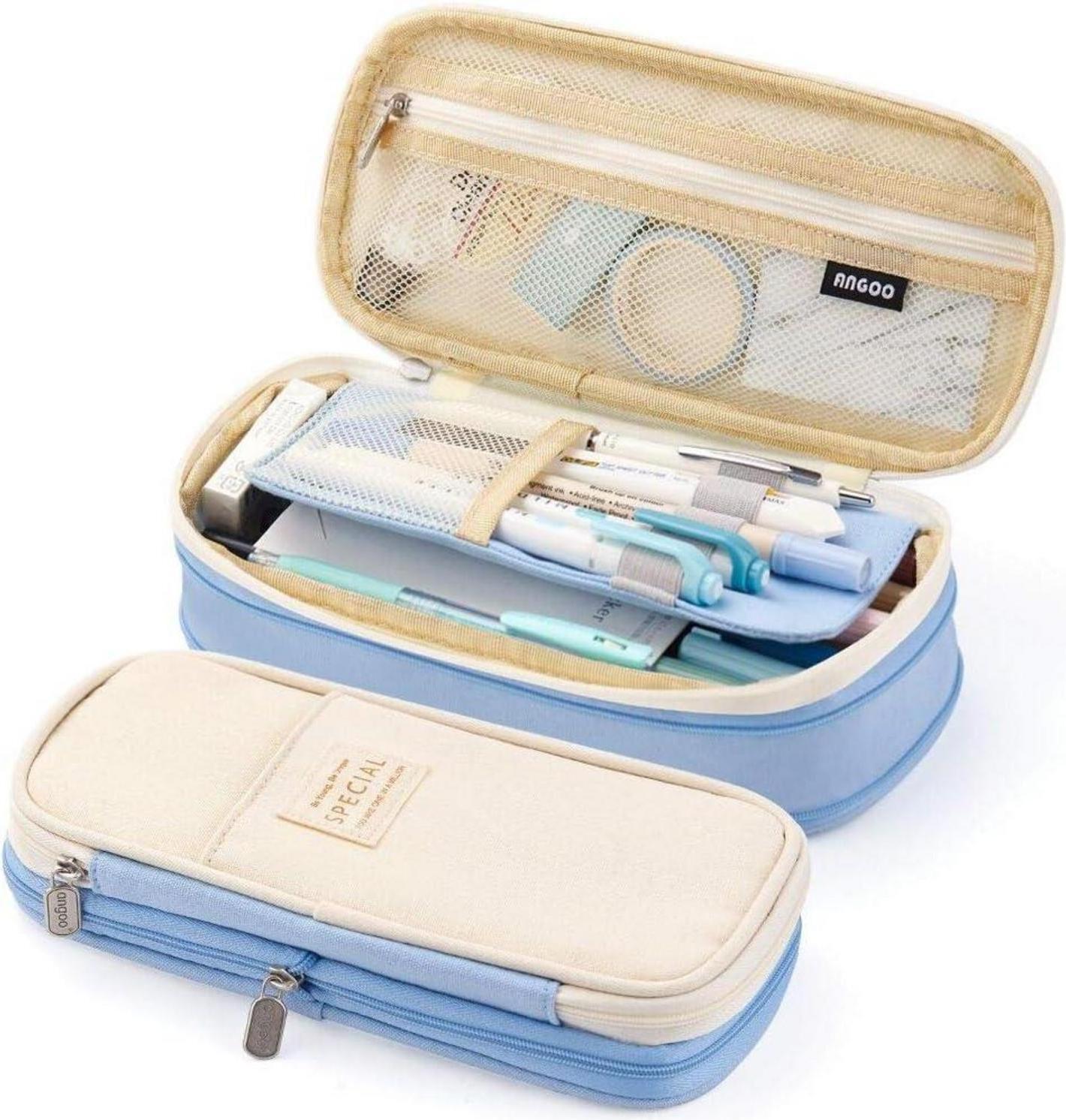 Sonstige EASTHILL Federmäppchen mit großem Fassungsvermögen - Stiftebeutel für Büro College Schule - Hellblau