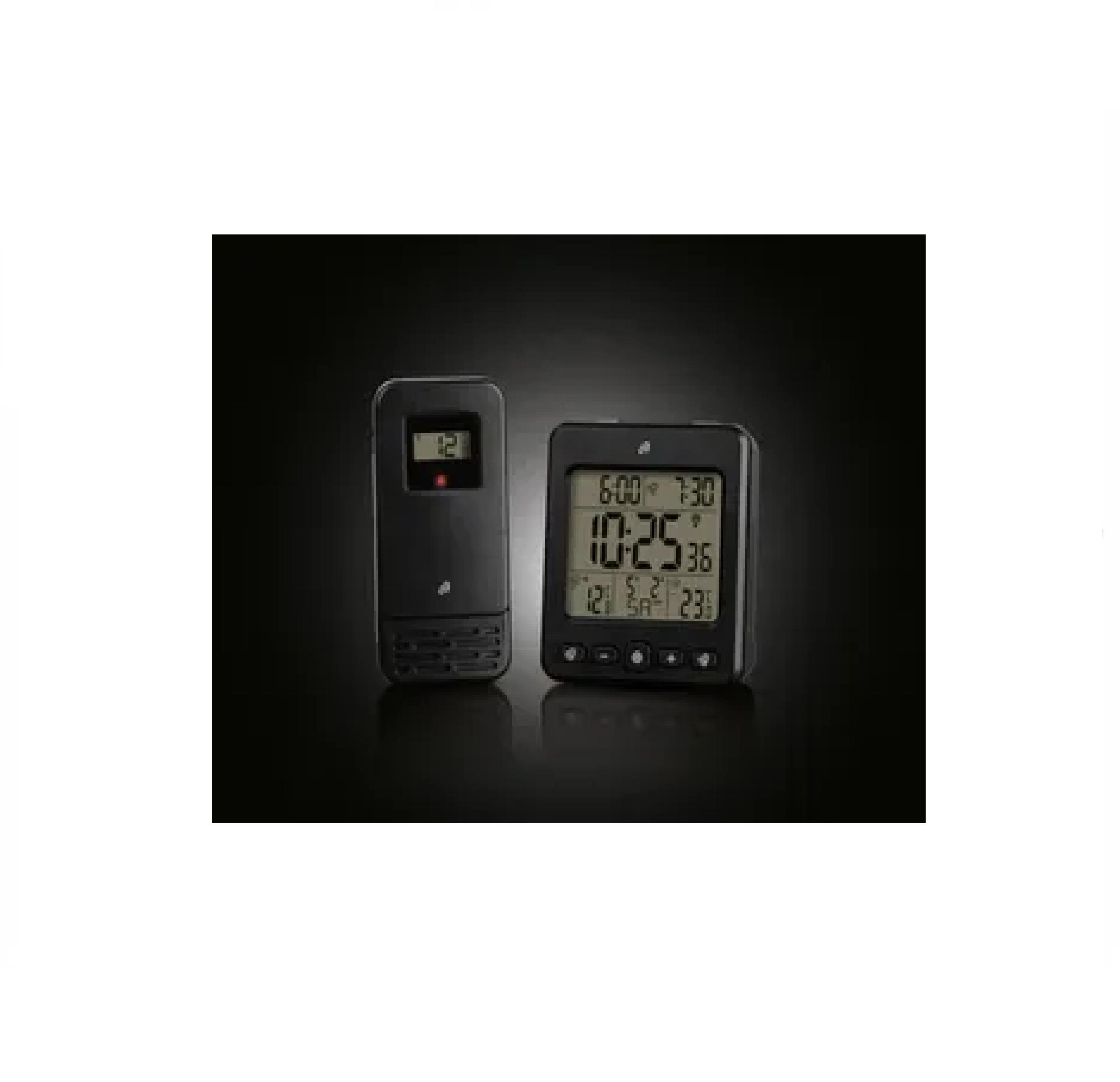 AURIOL® Funktemperaturstation, mit LC-Display (schwarz)NEU