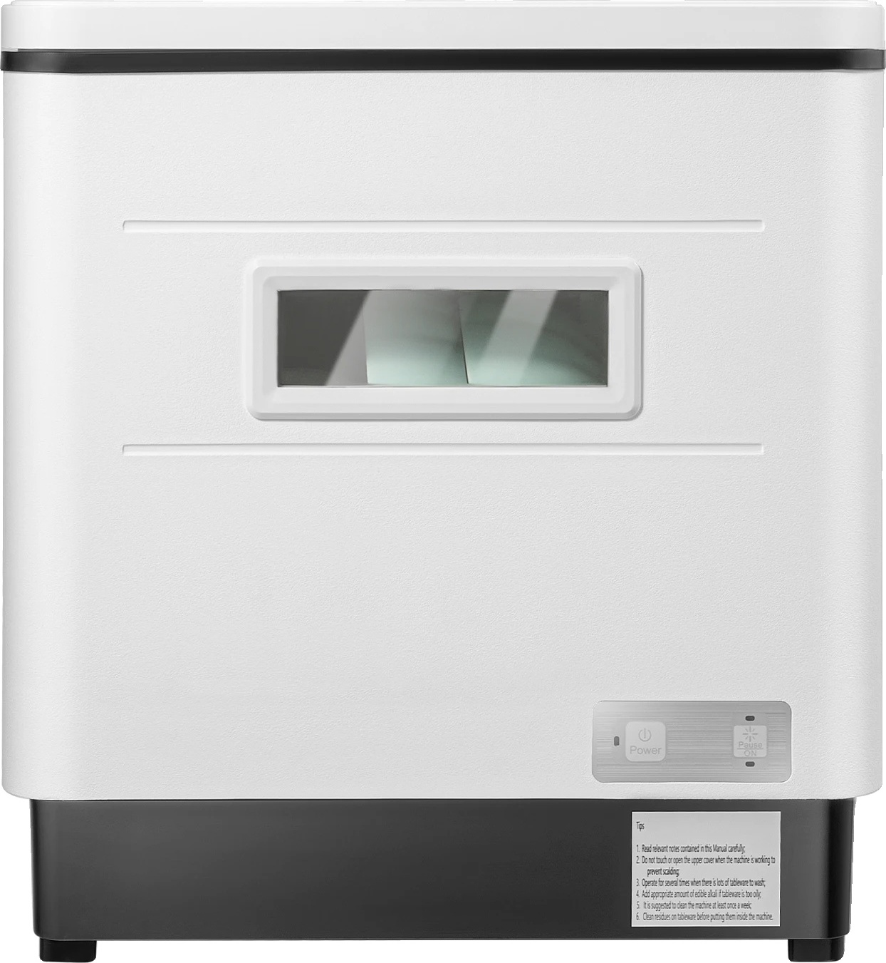 Prenosná stolová umývačka riadu, príkon 800 W, kapacita 6 nádob, 360° rotačná striekacia hlavica, strieborná