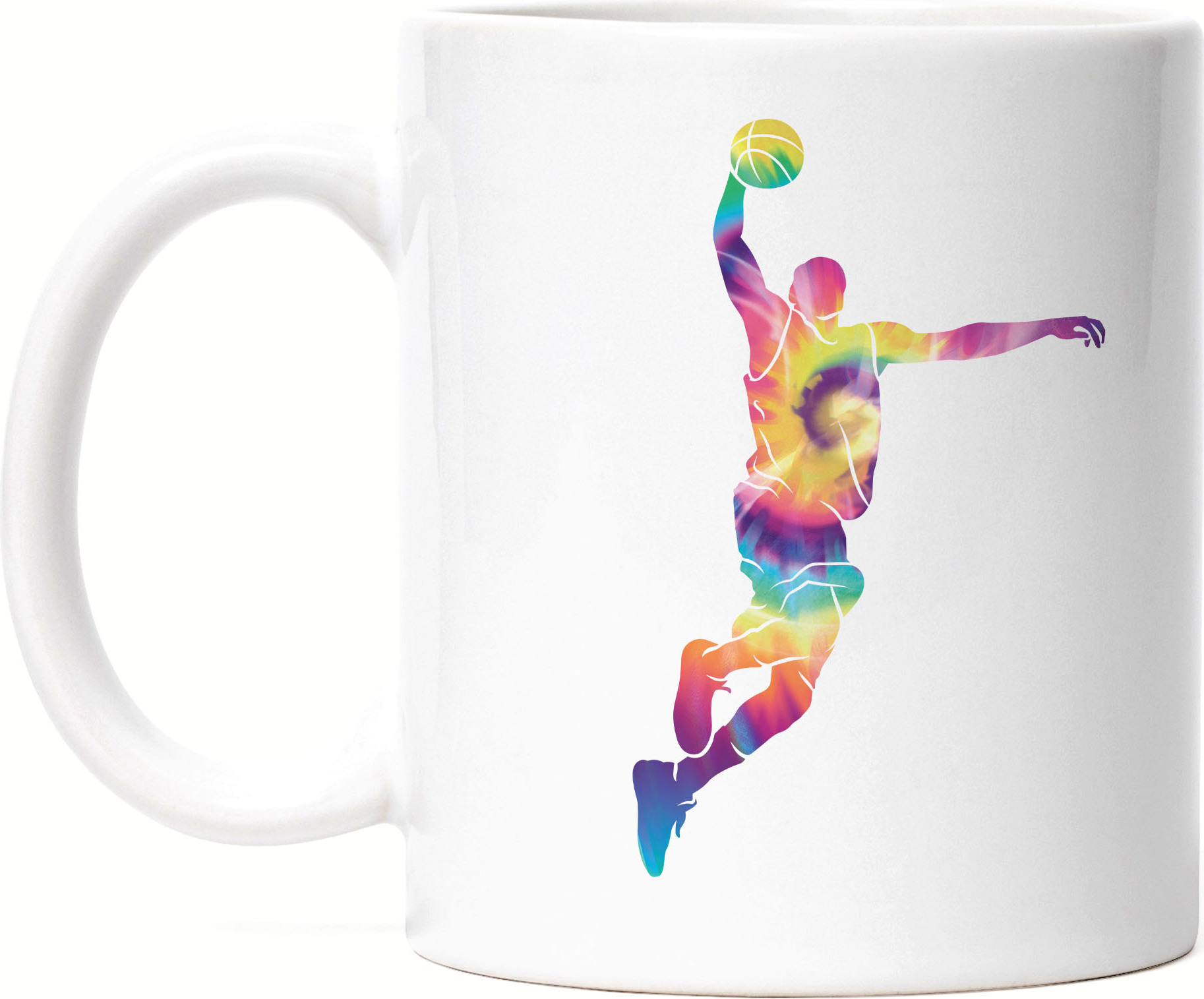 Hey!Print Basketball Tasse Weiß Sport Mannschaft Spieler Korb Teamsport Gewinner Ballsport Jersey Team Mannschaftssport HP-1788-T