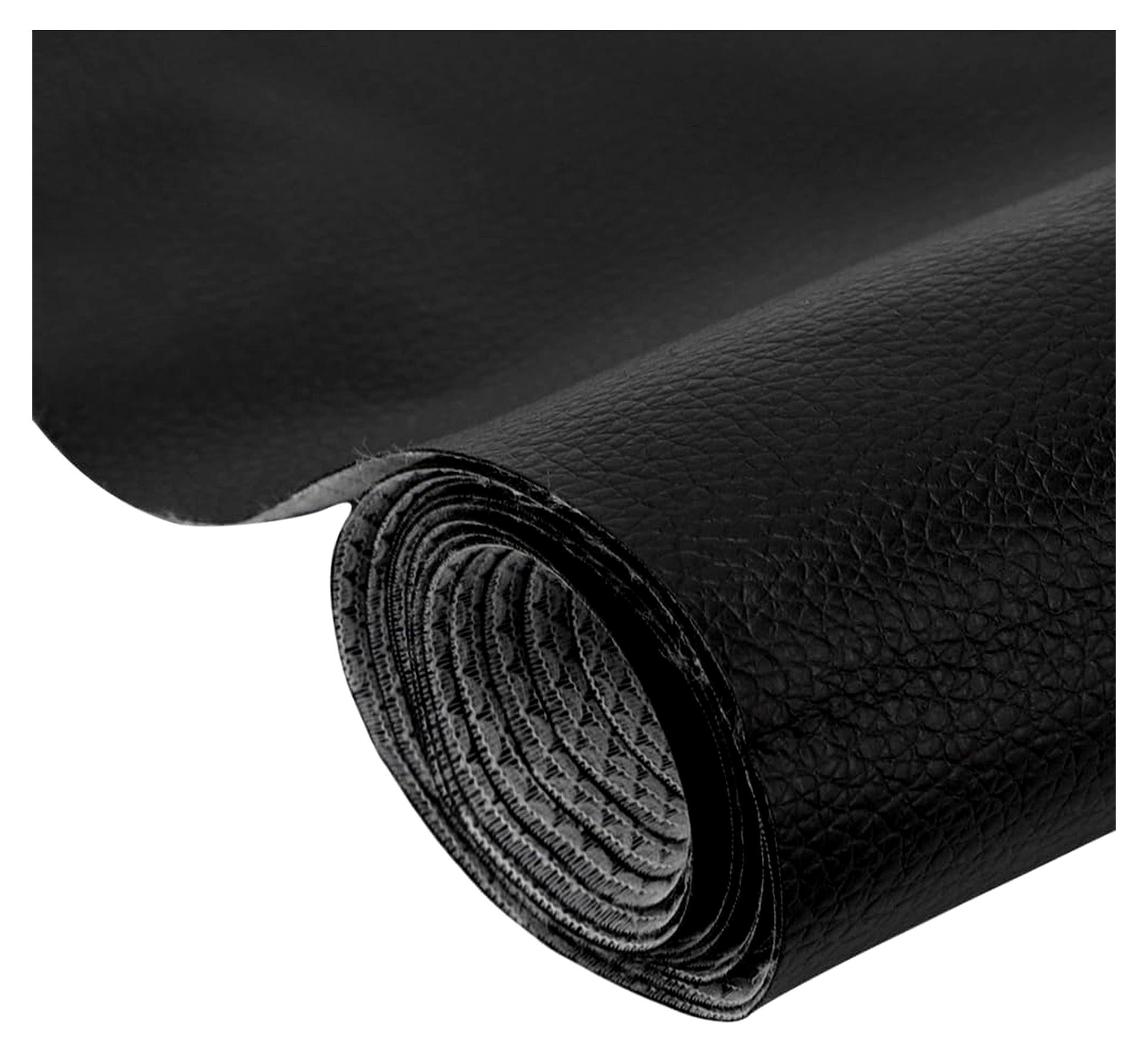 Markenlos Kunstleder Meterware 200x140cm, wasserdichtes Kunstleder in Schwarz für DIY-Projekte