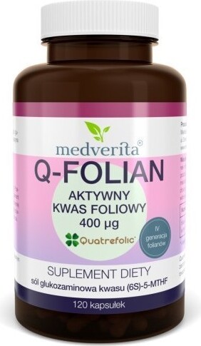 Medverita Q-Folate 400 µg – 120 Kapseln – aktiver Folsäure-Supplement MV635