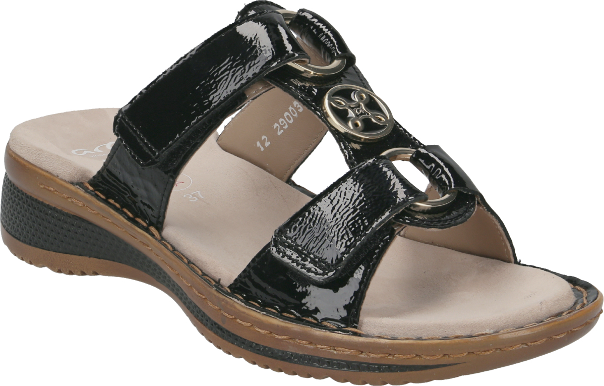 Ara Shoes Ara Sandalette HAWAII 2.0, Lack/Brush, Schwarz, Damen 29003-01 HAWAII 2.0