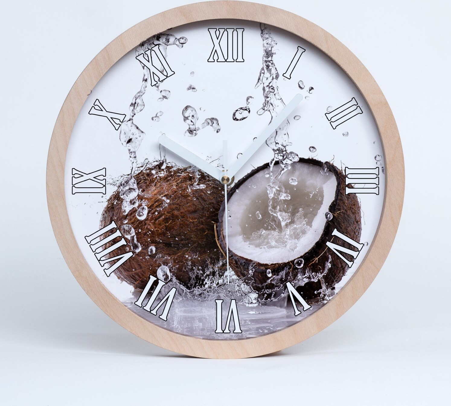 tulup Holzuhr 25fi cm wanduhr - weiße Spitzen - und Kokoswasser zdo-25-b-53134476
