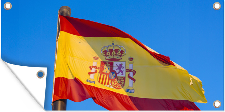 MuchoWow® 80x40 cm Outdoor-Poster Gartendeko Sichtschutz Garten Poster für den Garten Die Nationalflagge von Spanien 133|322471051