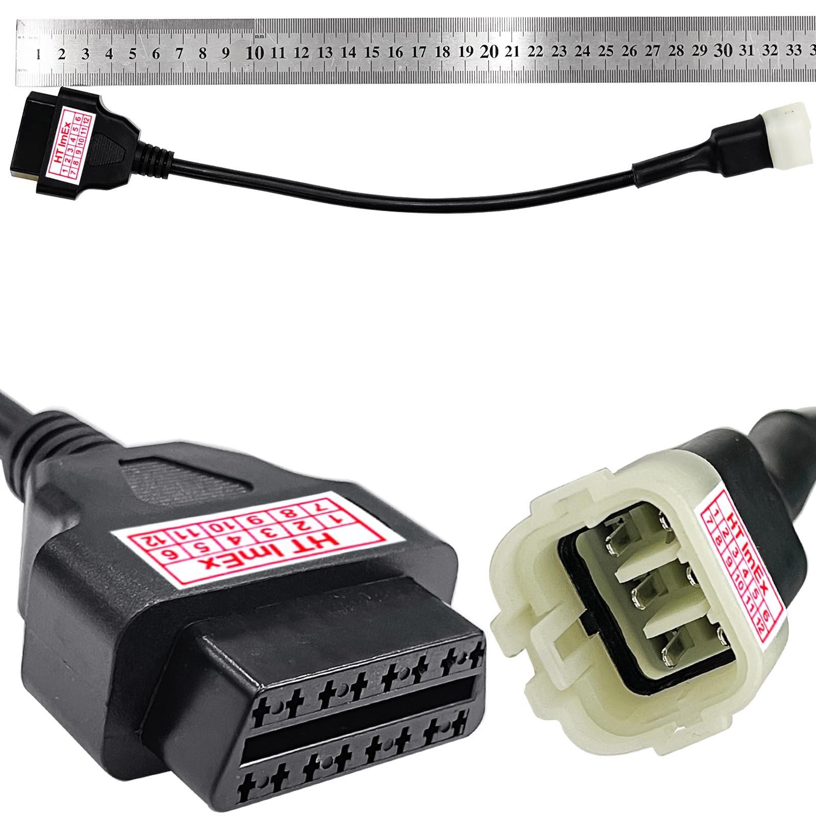 HT ImEx 6 Pin auf 16 Pin OBD2 Diagnosekabel kompatibel mit KTM Motorrad ECU Diagnose