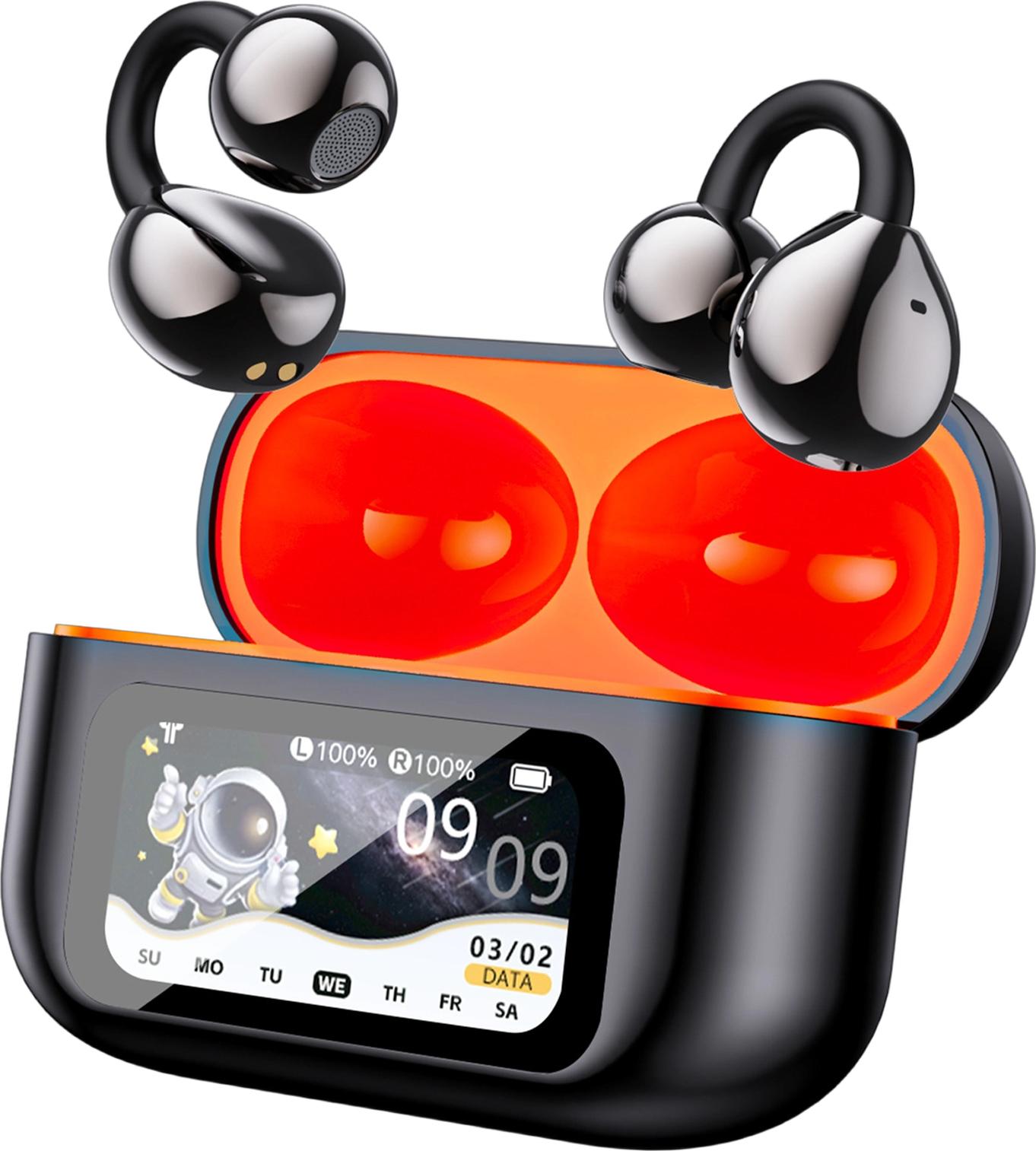 Crrynuo XG42 KI-Smart-Übersetzungs Kopfhörer - Bluetooth Ohrclip Ohrfrei mit Intelligenter Anzeige & Digitalem Display (Internationales Modell) KAU-LR-UN-CPK-20251125-3