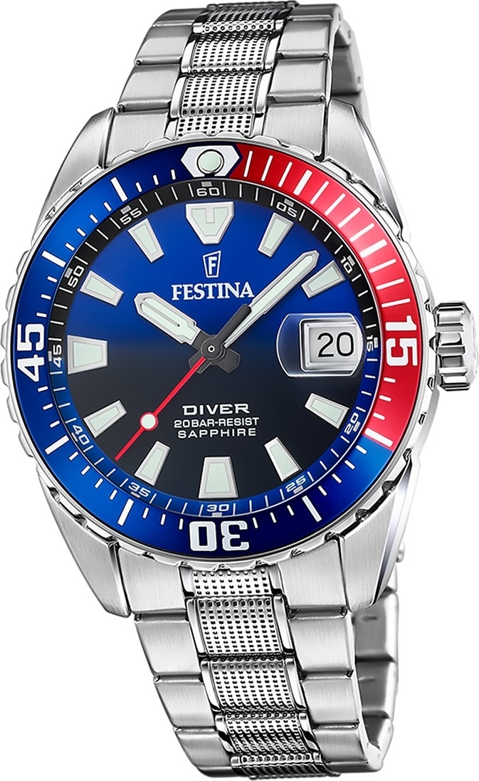 Festina pánske hodinky z ušľachtilej ocele strieborné Festina The Originals náramkové hodinky D2UF20669/4