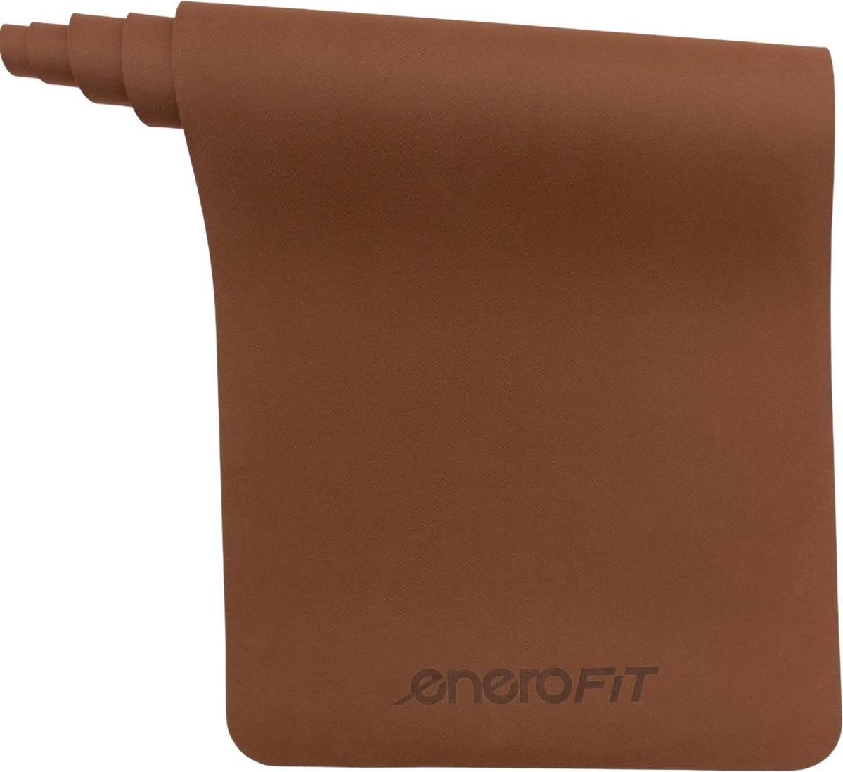 Enero Fit Yogamatte & Fitnessmatte TPE 183×61×0,4 cm – Antirutsch, Braun, inkl. Trageband – Leicht & umweltfreundlich