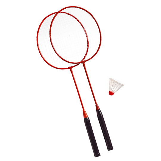 Best Sporting Badminton Spiel Garnitur 2 Schläger 2 Bälle Rot oder Blau Garten 