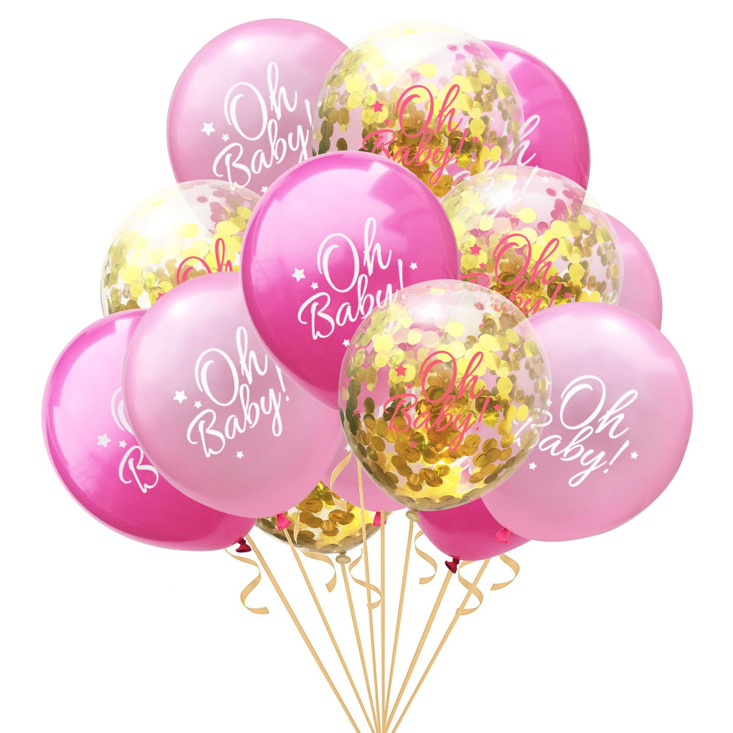 Luftballons Schriftzug GIRL Pink Rosa Folienballons 36 cm Baby Shower Party Deko 