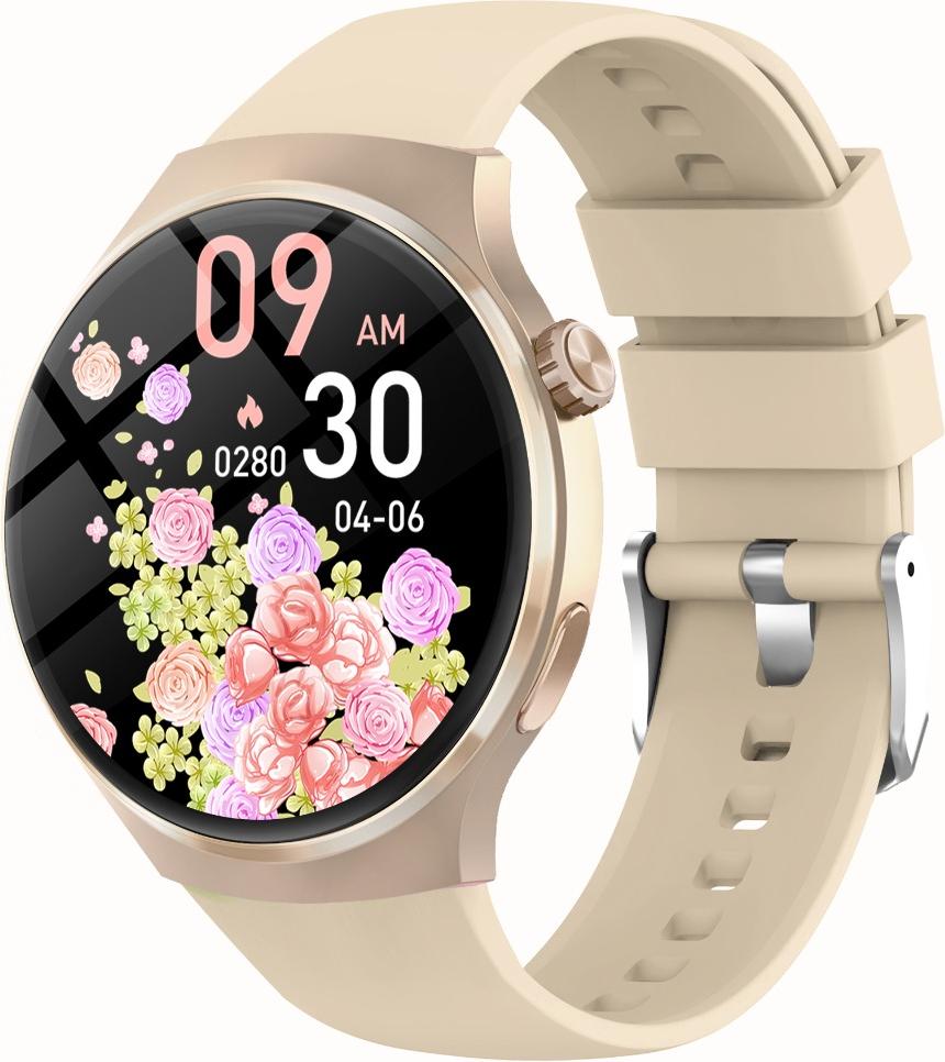 INF Bluetooth Anruf Smartwatch mit Herzfrequenz und Schlafüberwachung Gold 410941