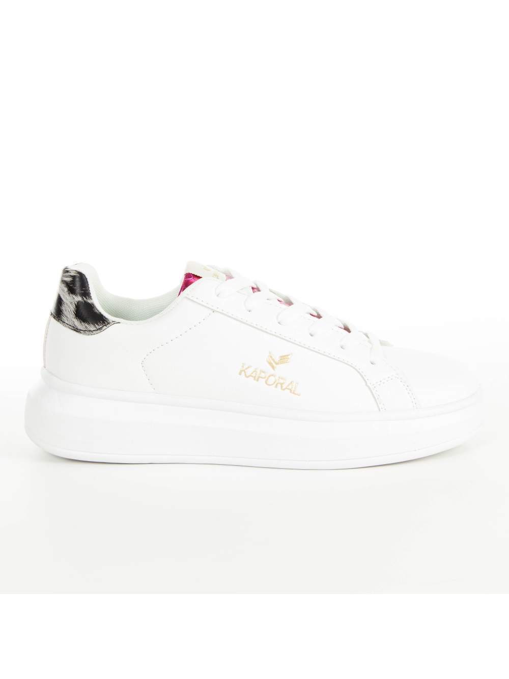 Kaporal Sneaker Tupelo Weiß/Leopard aus Textil und Synthetik mit Schnürung und niedrigem Schaft C063266 - Blanc/Leopard