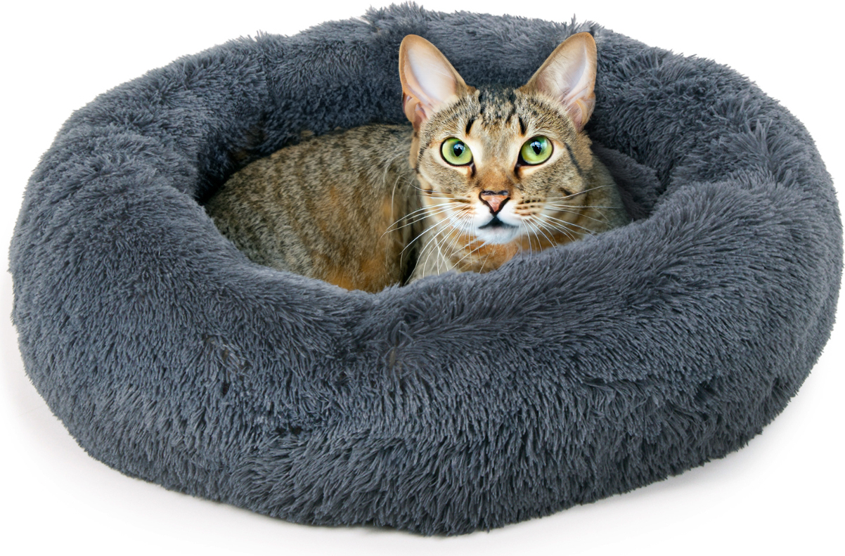 Wallace & Jones Cameron Katzenbett Oval - Flauschig & Rutschfest In Anthrazit-beige, Größe S