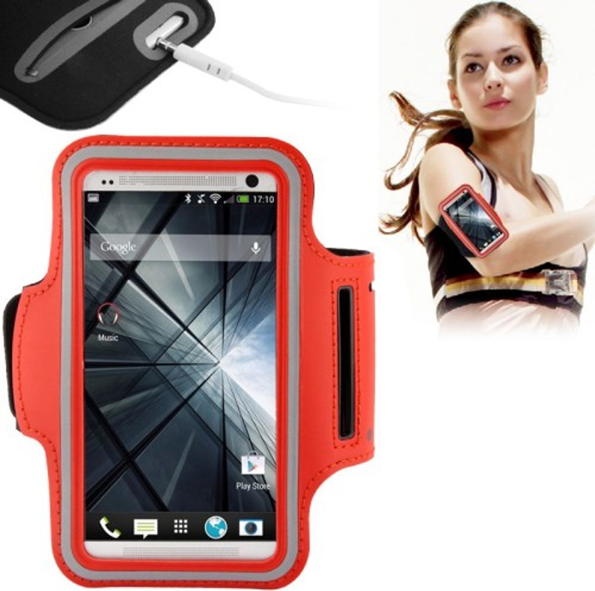 Športové puzdro na zápästie pre mobilný telefón Samsung Galaxy S5 Neo Red