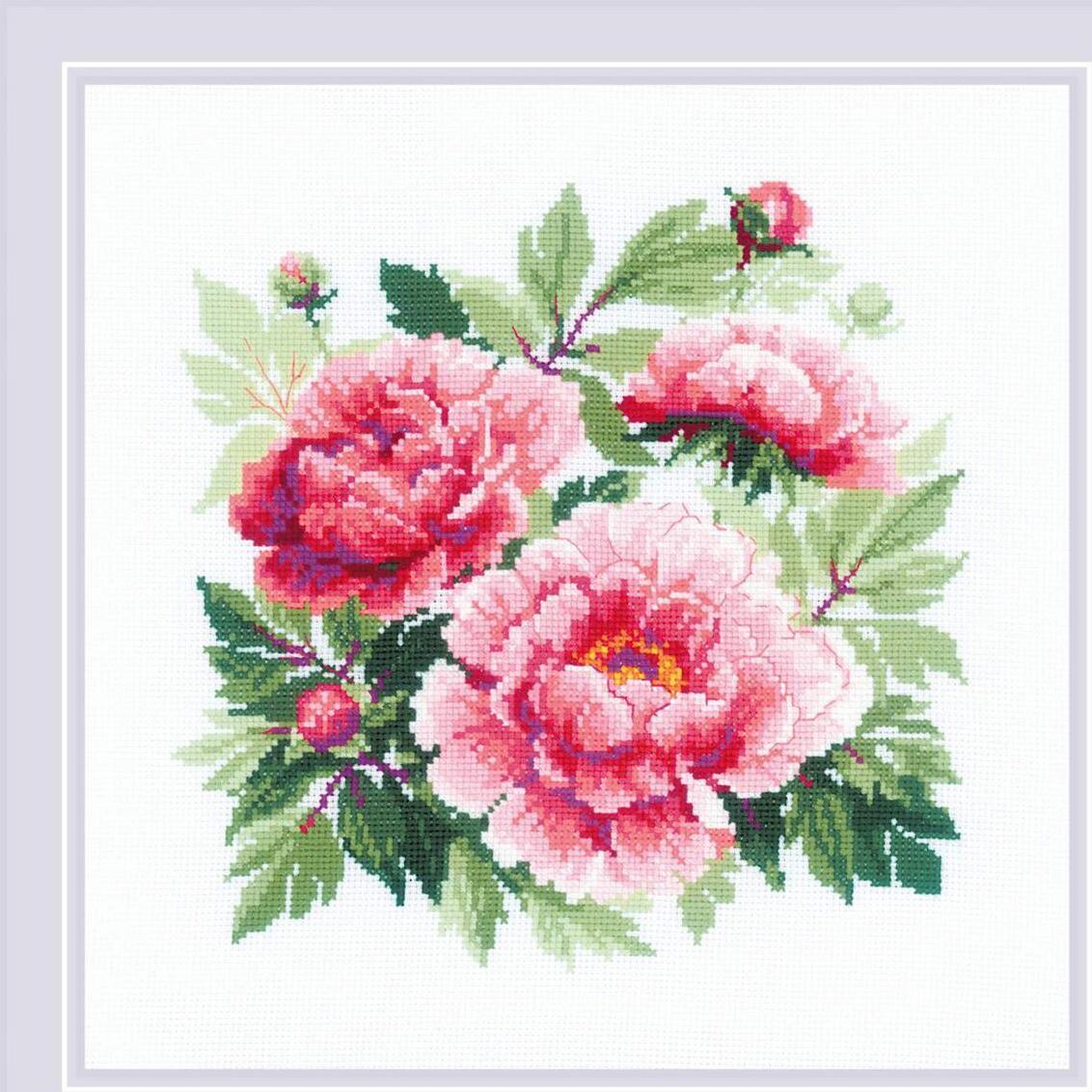 Riolis-Stickset „Tree Peony“ (Kreuzstich), 40 x 40 cm 1854
