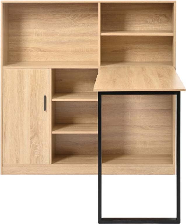 zeitgeist-geschenke gmbh Computertisch,Regal-Schreibtisch,Schrankschreibtisch Arbeitstisch, Schrankschreibtisch, Natur 120cm
