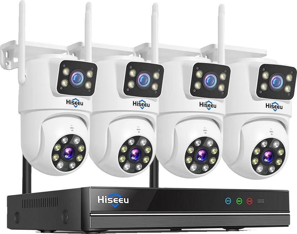 Hiseeu monitorovací systém, 16CH NVR, 6MP kamery s dvoma objektívmi, 16CH NVR 4 kamery, 1T