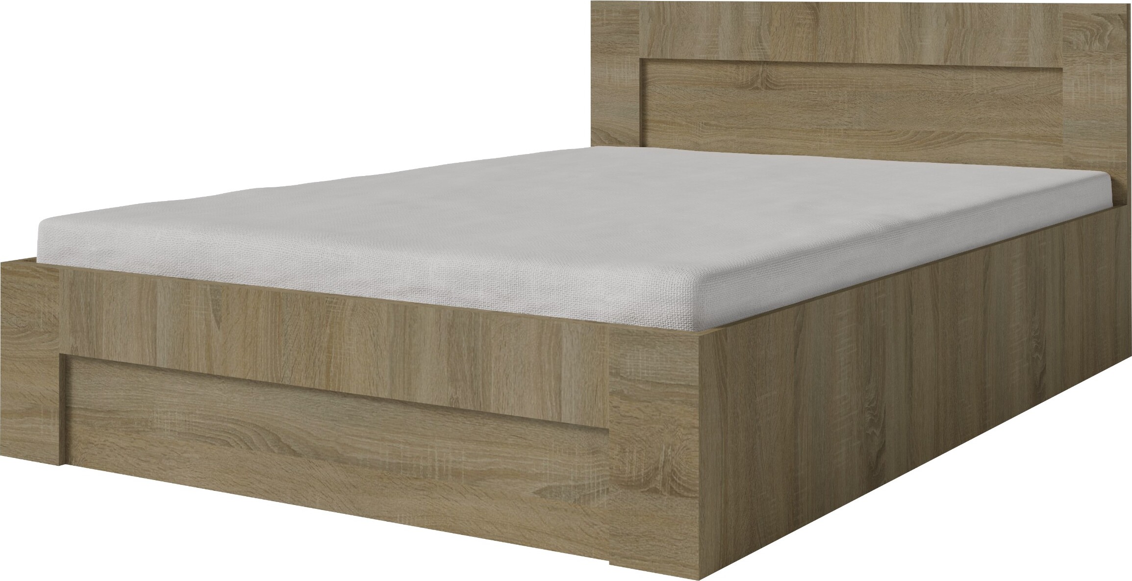 FURMEB Patryk Hojka FURMEB24 - WER - 180 x 200 cm Bettgestell mit Lattenrost - Metall Bettrahmen mit gerumigem Boxkasten - Bett in Holzoptik - Trffel