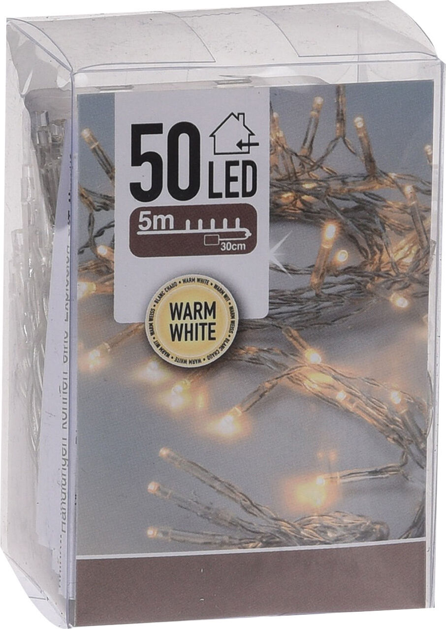 Spetebo Lichterkette mit 50 LED in warm weiß - 500 cm - Weihnachts Tischlichterkette