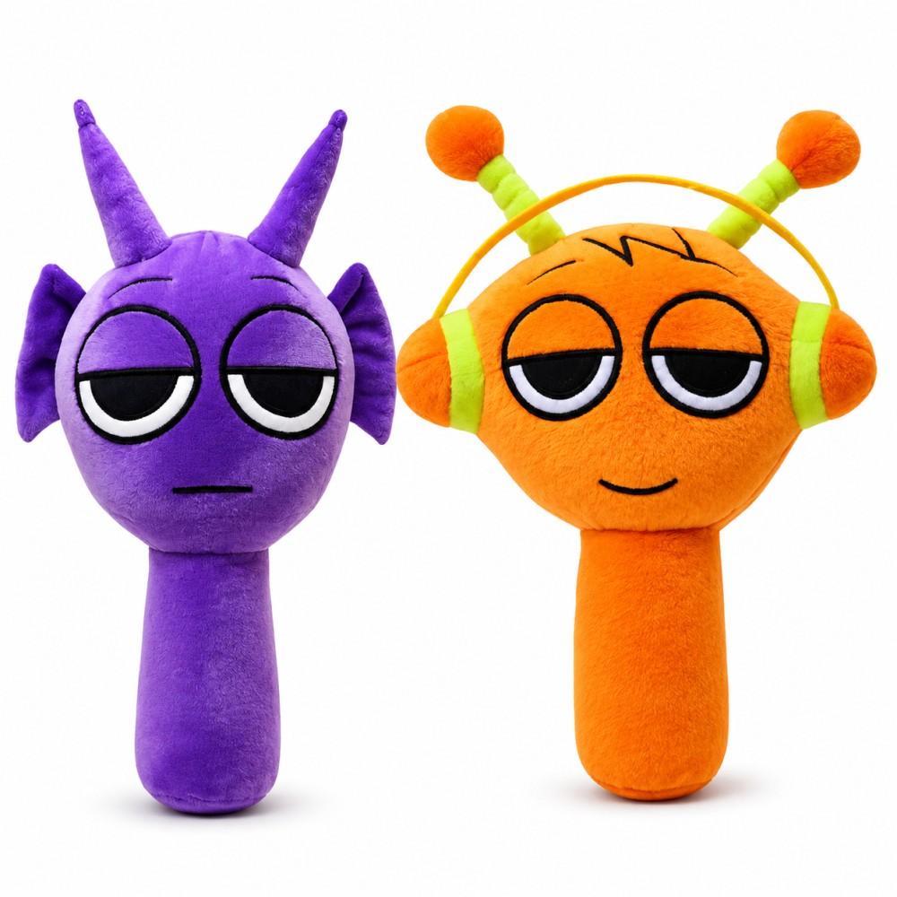 wiztex Sprunkii Kuscheltier - 20 cm Spunki Horror Spiel Plüschtier Lila-Orange-Set 2 Sprunke (2er-Pack)