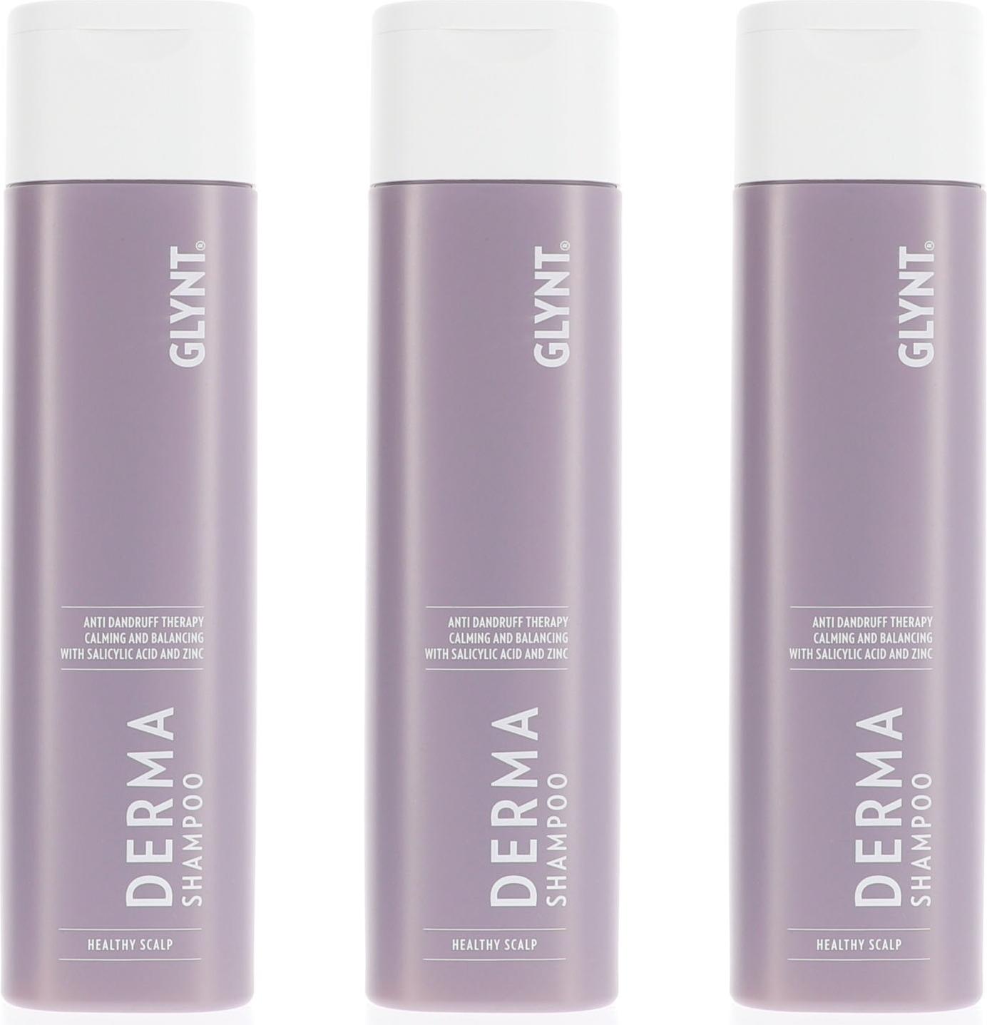 Glynt Derma 3 x 250 ml Regulierendes Anti-Schuppen Shampoo Set