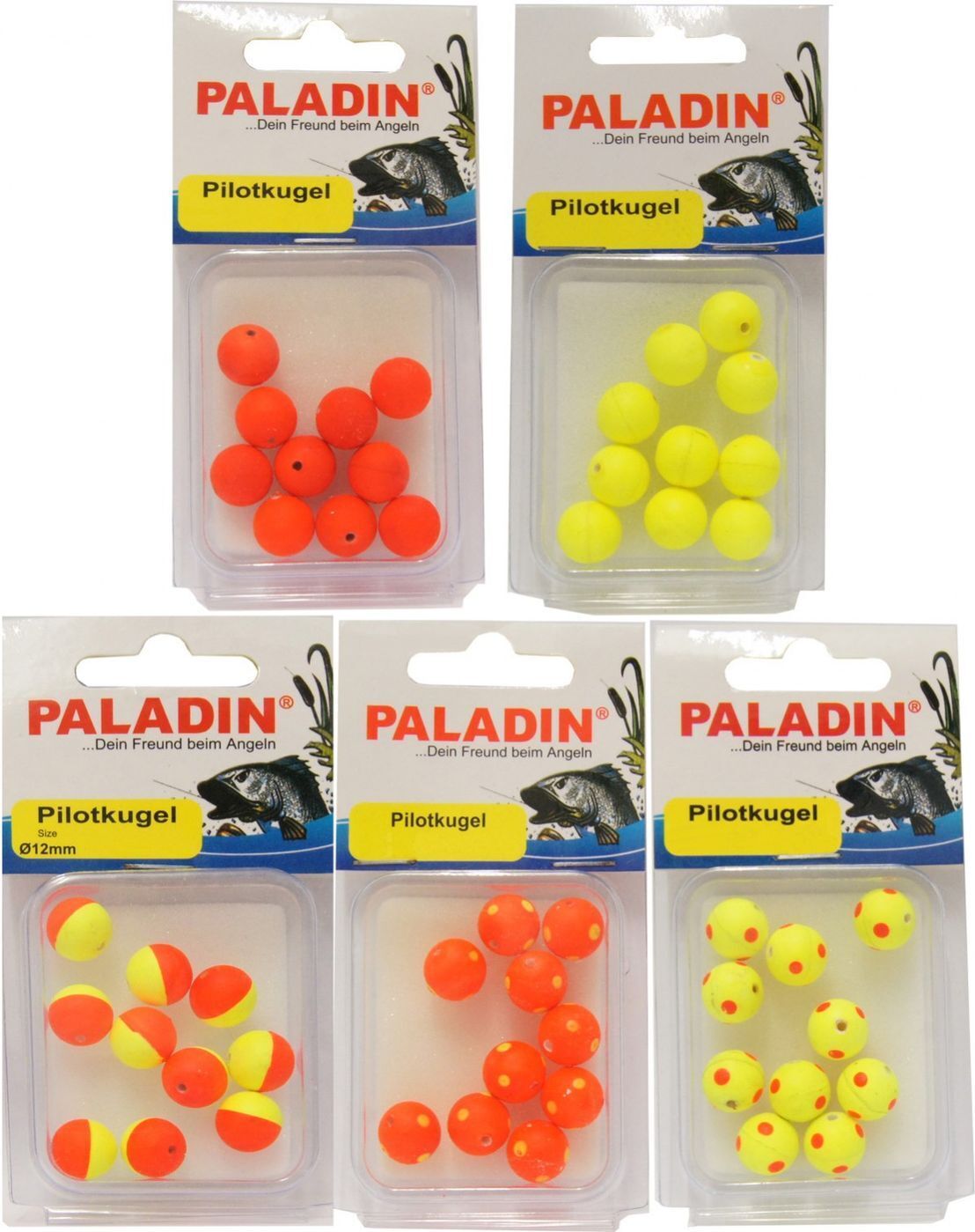 Paladin 10 Pilotkugeln Posen Piloten Forellenposen rund, Durchmesser:6mm, Farbe:Gelb/Rot 6mm. gelb/rot