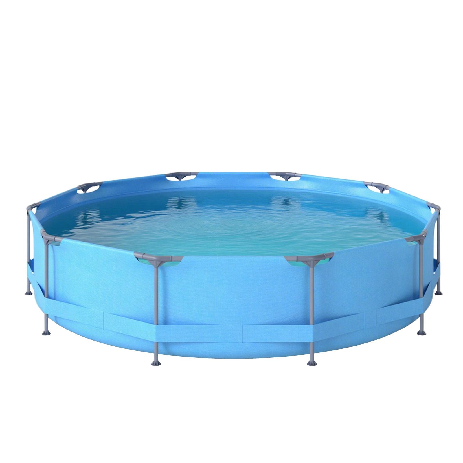 COSTWAY Bazénová súprava s filtračným čerpadlom, 360 x 360 cm, nadzemný kruhový bazén, bazénová súprava veľká, záhradný bazén