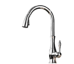 Küchenarmatur mit ausziehbarem Auslauf im Retro-Stil SILBER CHROM