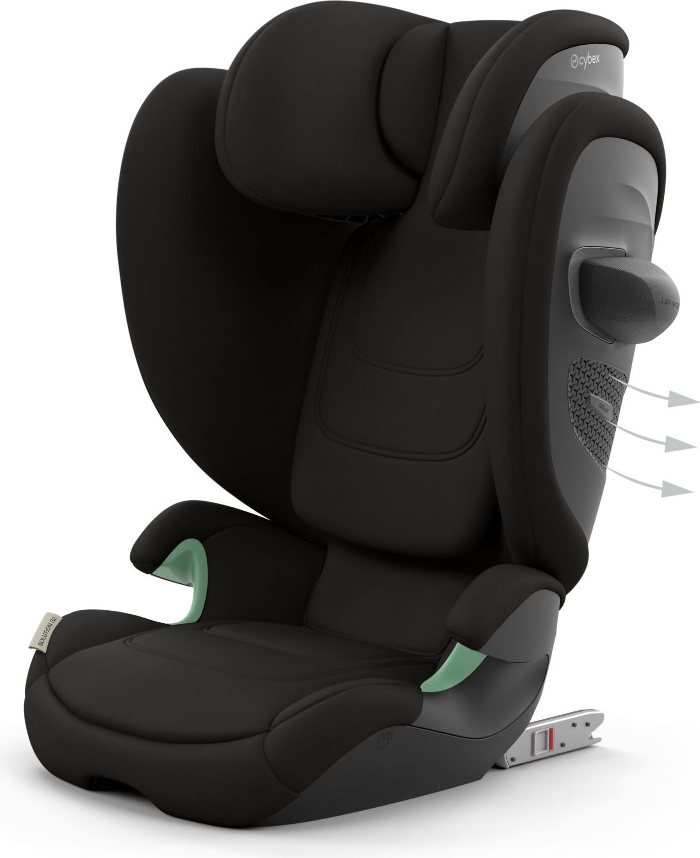 CYBEX Gold Kinder-Autositz Solution G2 Comfort, Ab ca. 3 bis 12 Jahre (100 - 150 cm), Max. 50 kg, Für Autos mit und ohne ISOFIX, Magic Black (Schwarz) 524000649