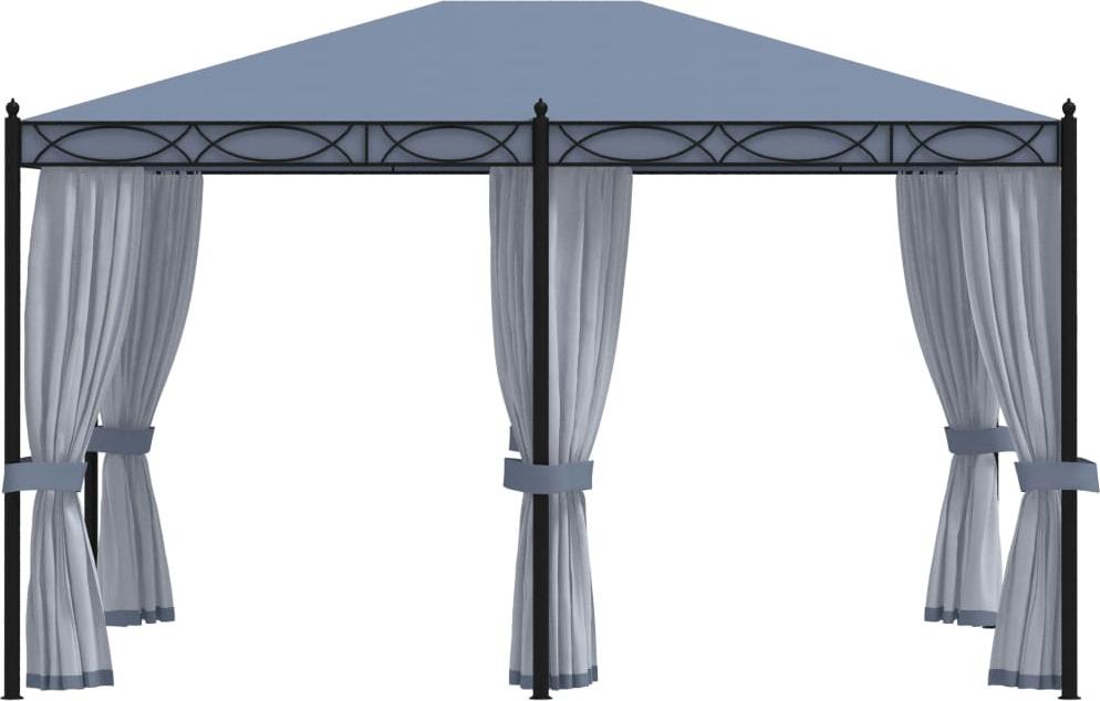 vidaXL Pavillon mit Mückennetze 3x4 m Anthrazit Stahl 48057