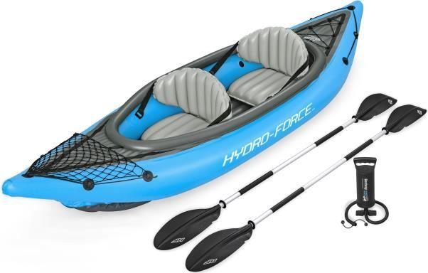 Kajak Aufblasbar, BESTWAY Cove Champion X2 Hydro-Force, 331x88cm, 2 Sitzer, 180kg max, 2 Paddel, 2 Abnehmbare Finnen BES6941607358030