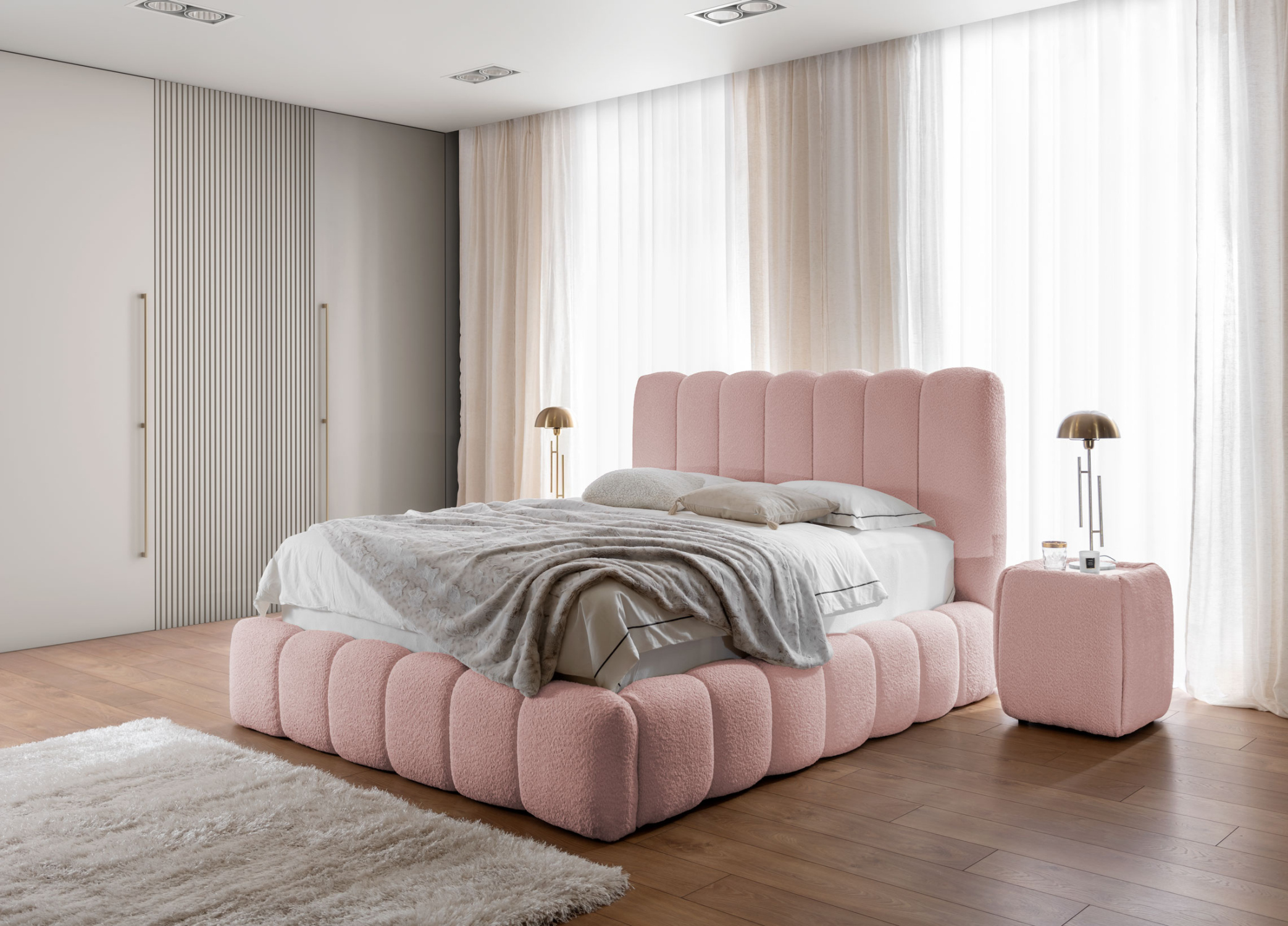 Manželská posteľ 200x200 ZOLY - ružová