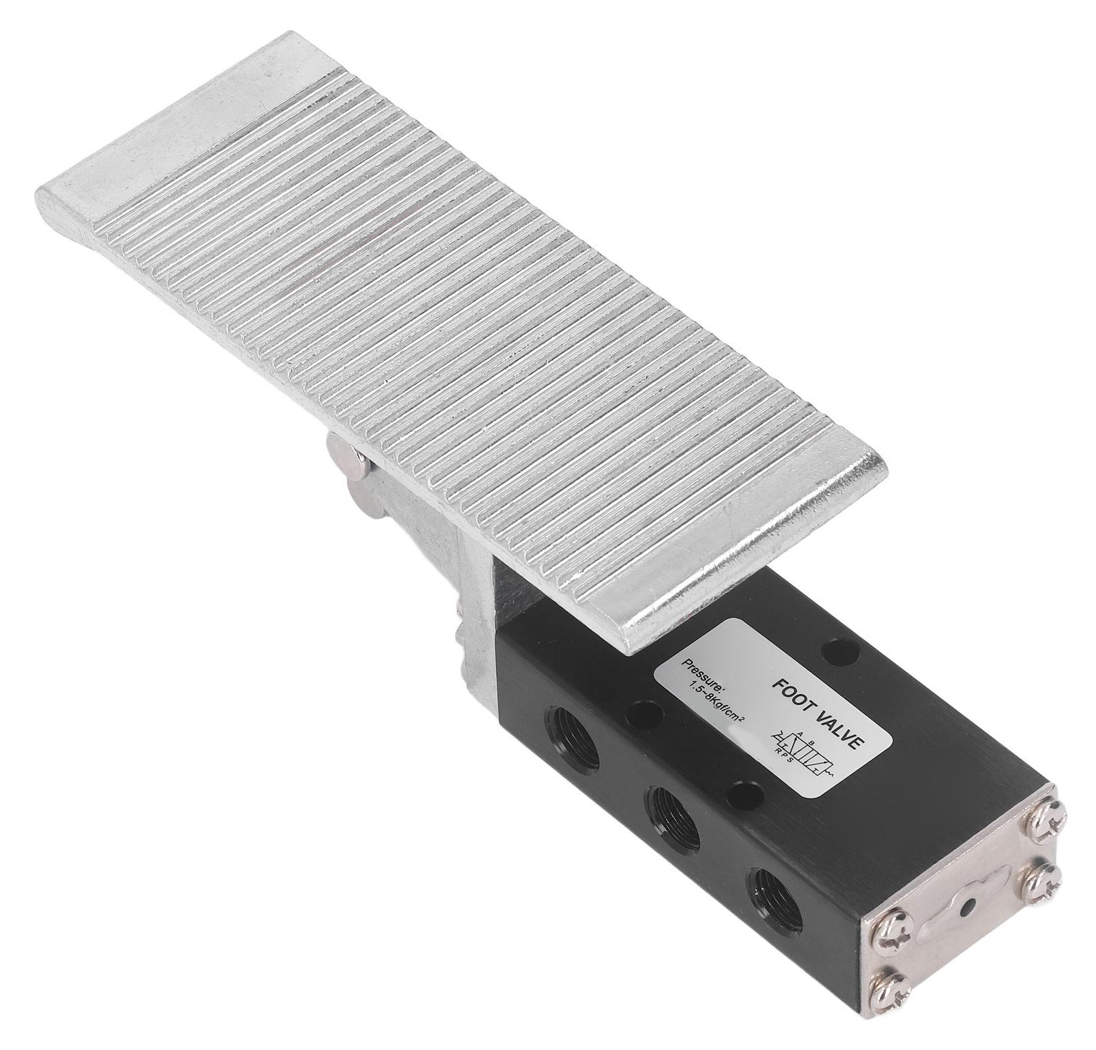 Gistuch Fußpedal-Pneumatikventil, 5-Wege-2-Positionen-G1/4-Zoll-Luftdruckregelung aus Aluminiumlegierung