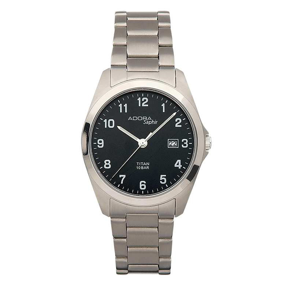 Herren Armbanduhr Titan Titanium Adora 10 atm wasserdicht mit Saphirglas 9826
