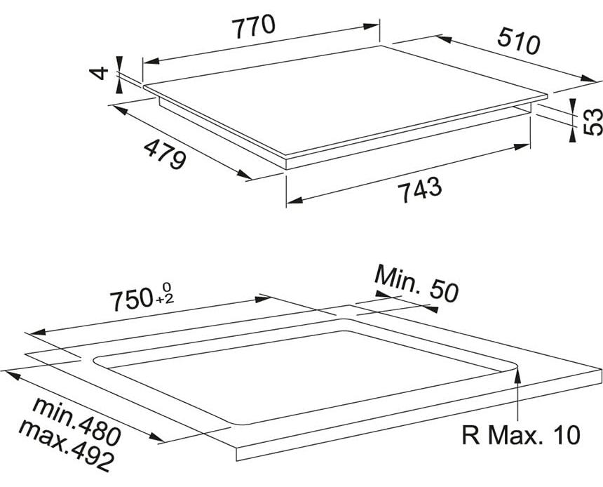 Franke FMY 808 I FP BK, Čierna, Vstavaný, 77 cm, Indukčná varná doska so zónami, Sklokeramická, 8 zone(s)