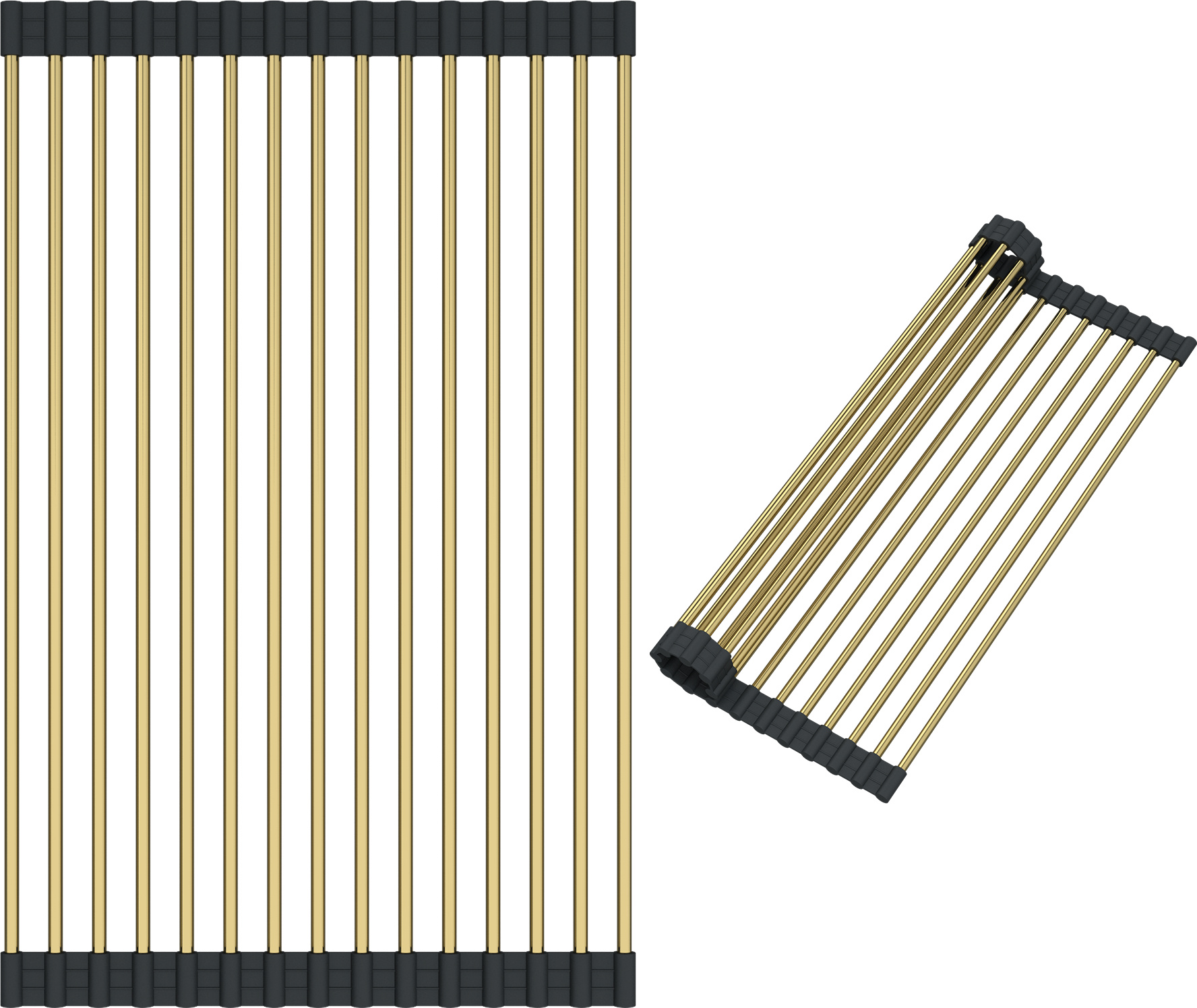 GRANITAN Gold Steel Spülbecken Spülmatten, einziehbar