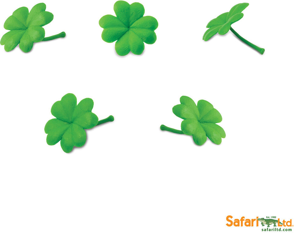 Safari - 353522 - Good Luck Minis - Glücksminis, Vierblättriges Kleeblatt, ca. 2,5cm, PVC, 5 Stück