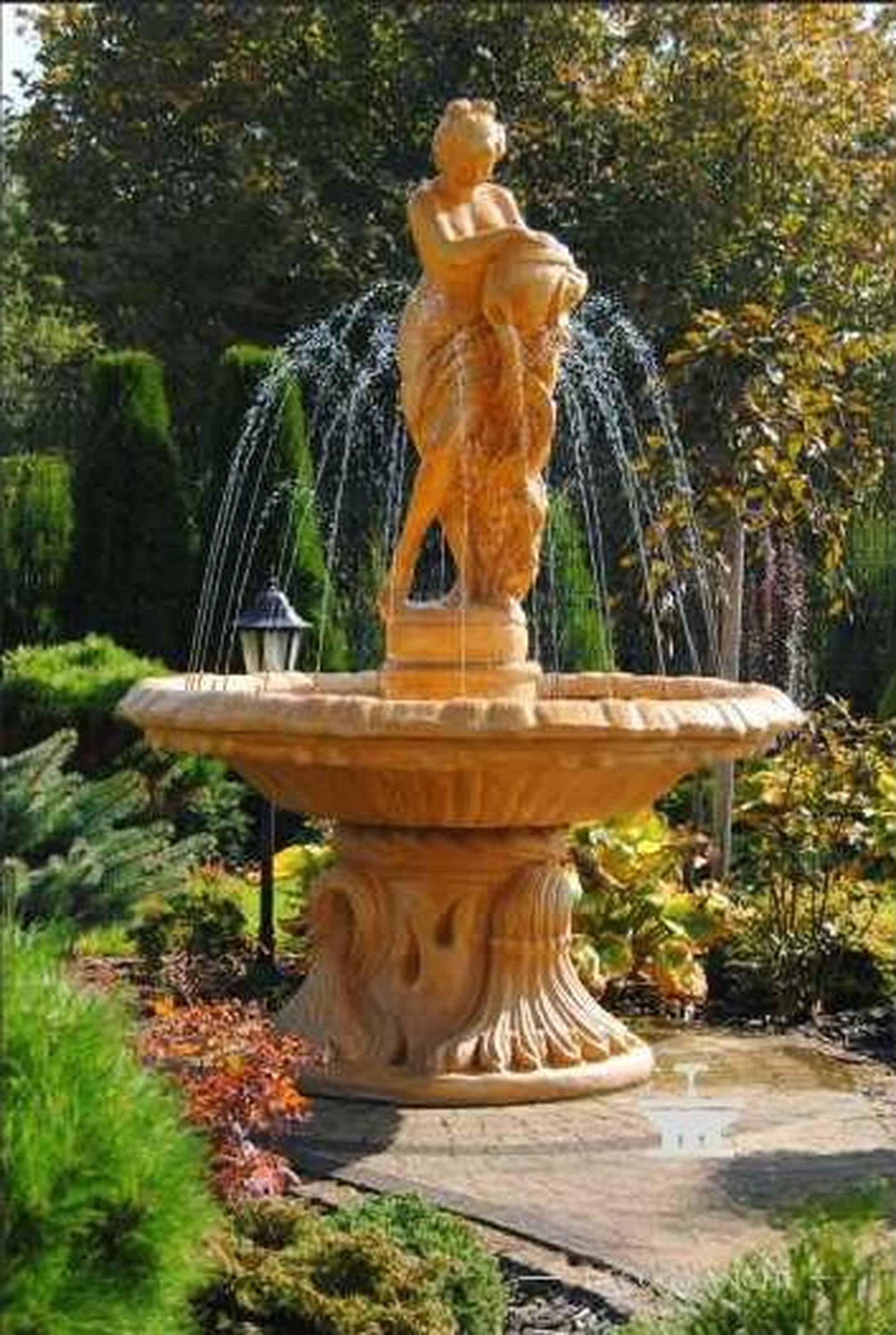 Springbrunnen Garten Teich Brunnen 155cm Steinbrunnen Gartenbrunnen Fontaine Neu