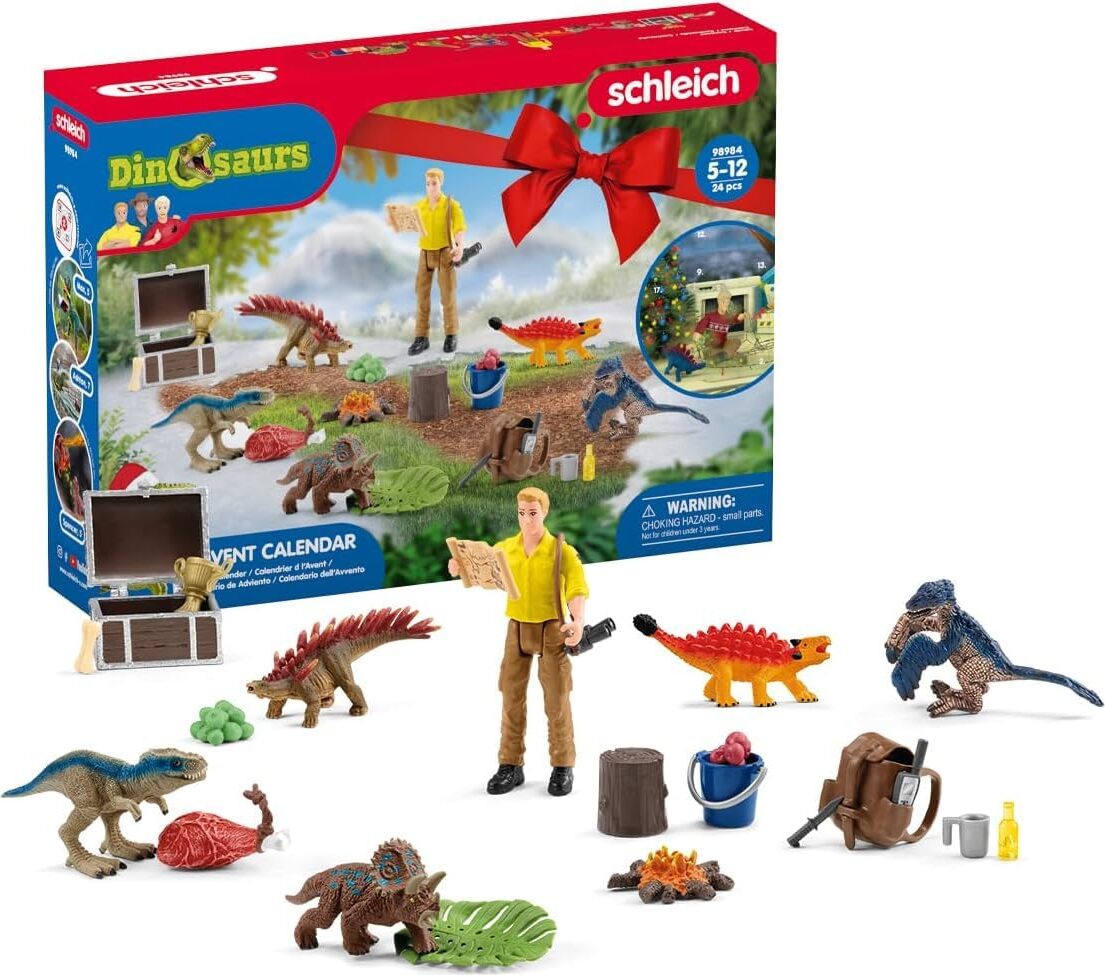 schleich 98984 Adventný kalendár 2023 DINOSAUROVIA, od 5 rokov, DINOSAUROVIA - hracia súprava, 24 kusov (FR/IT verzia)