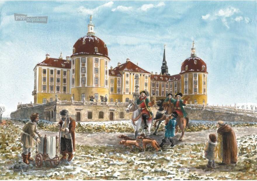 Mini adventný kalendár s motívom zámku Moritzburg „Zmeň ma“