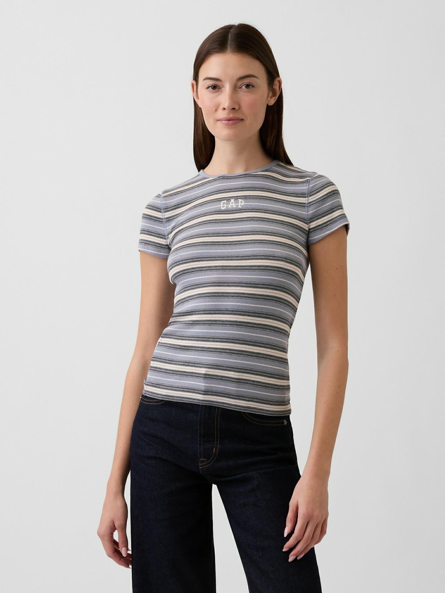 GAP Geripptes Logo-T-Shirt L 887651-00__L