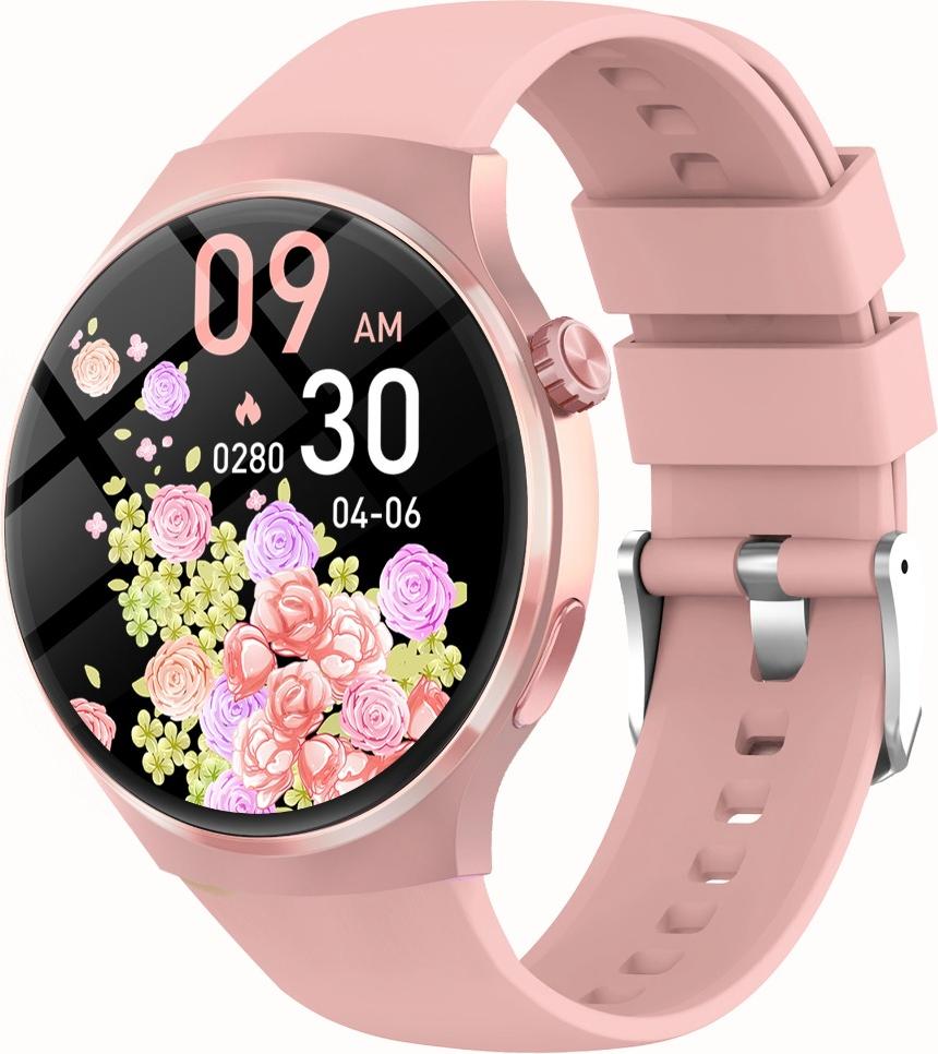 INF Bluetooth Anruf Smartwatch mit Herzfrequenz und Schlafüberwachung Rosa 410939