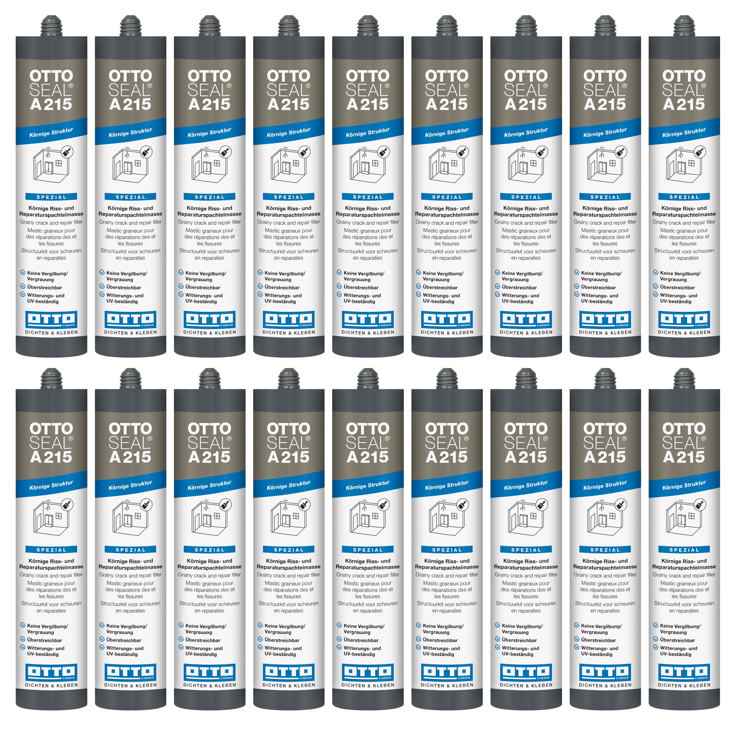Otto Chemie OTTOSEAL A215 Premium-Acryl-Dichtstoff C01 weiß mit Struktur (20 Stück) A215-04-C01