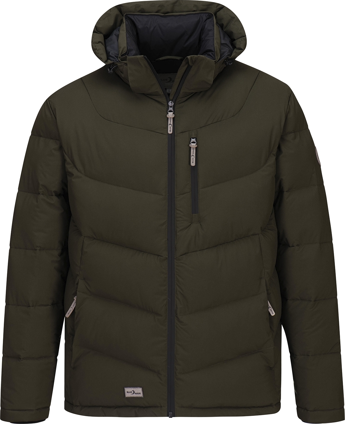 Blue Wave Herren Steppjacke Jesper - Jacke gesteppt mit abhnehmbarer Kapuze in Oliv Größe 6XL 1553