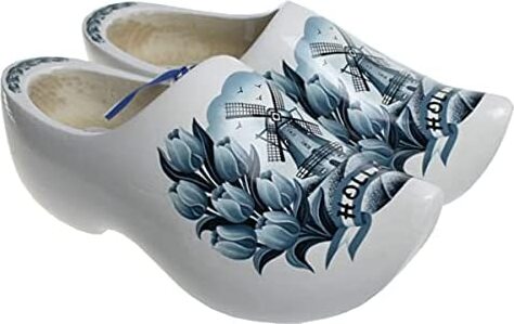 Nijhuis Original holländische Holzschuhe: Der Delfter im blau-weißen Delft Dekor (Gr. 28-29) 120.0934.28-29