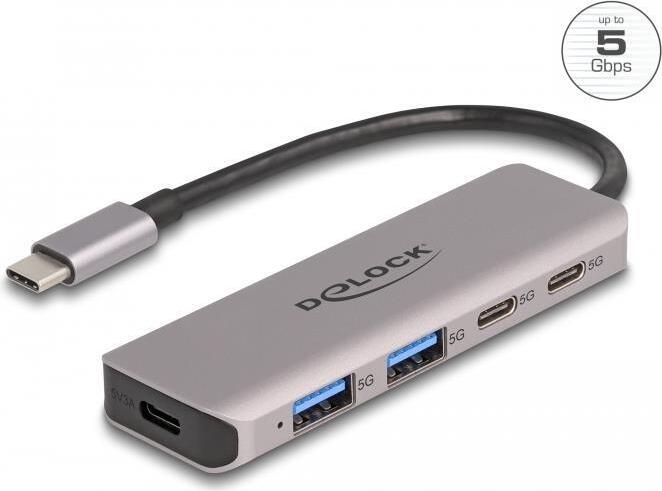 Delock USB 5 Gbps 2 Port Type-C und 2 Typ-A Hub mit