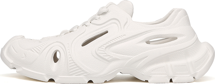 Pánske sandále na voľný čas, hrubá podrážka, perforovaná obuv, pramene Chuhe Sandal pre ženy a mužov, biele, 41