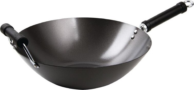 Kitchen Craft Antihaftbeschichteter Wok mit flachem Boden 35,5cm PURE Oriental KCOR4